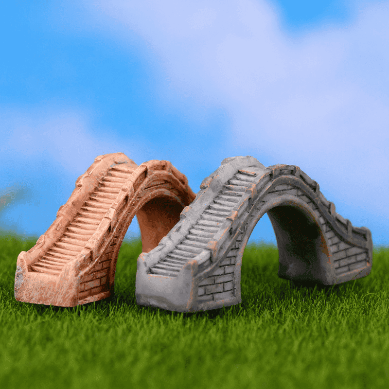 Mini Fairy Garden Arch Bridge Micro Landscape Miniature Garden Landscaping Terrariums Fairy Garden Ornament Resin Style Emulational Semi-circle Bridge Pot Bonsai Fairy Garden Accessories Image Of Fairy Garden Supplies