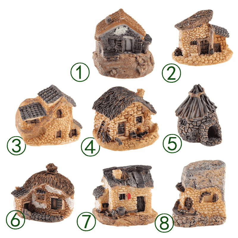 8Style Small House Fairy Garden Castle Villa Micro Landscape Miniature Garden Decorate Fairy Garden Accessories Resin Small House Fairy Garden Decoration Villa Image From Fairy Garden Supplies