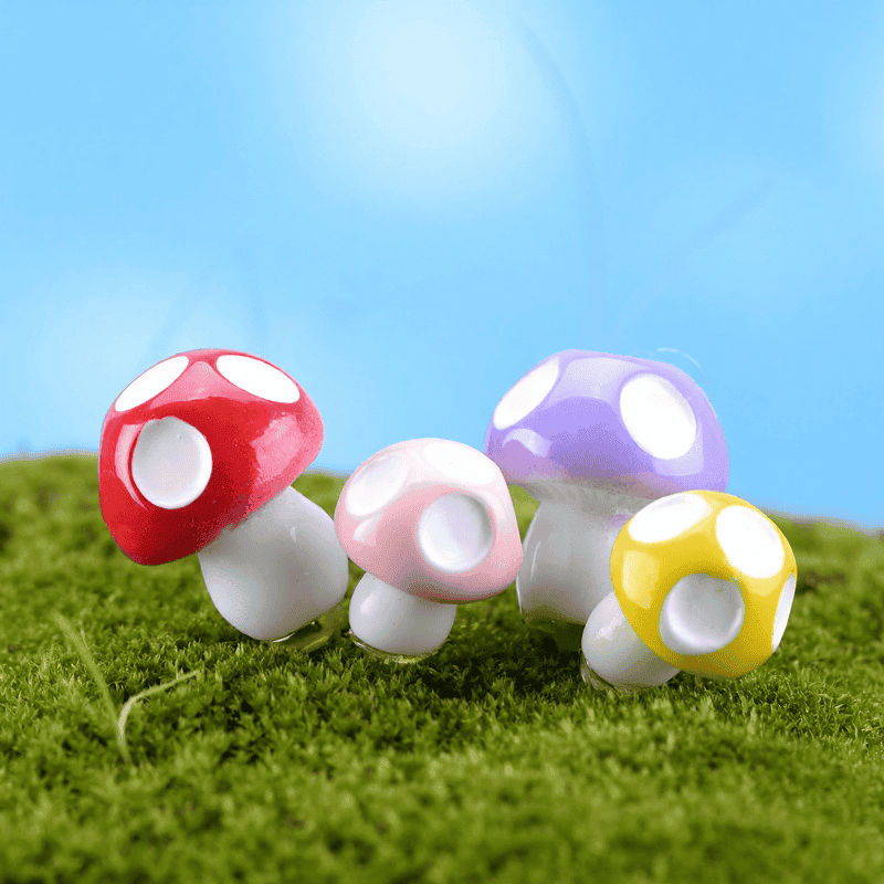 Resin Small Mushroom 4Color Mushroom Indoor Fairy Garden Supplies Micro Landscape Miniature Garden Pot Bonsai Fairy Garden Decoration Wholesale Fairy Garden Accessories Mushroom Image From Fairy Garden Supplies