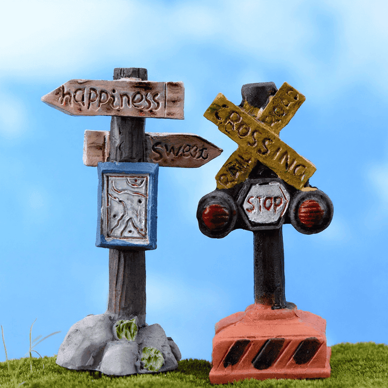 Moss Fairy Garden Micro Landscape Miniature Garden Decorate Fairy Garden Decoration Fairy Garden Accessories Zakkagroceries Emulational Signpost Fleshyflowerpot Accessories Image From Fairy Garden Supplies