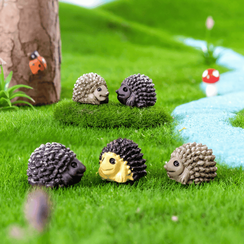 Mini Fairy Garden Hedgehog Diy Miniatures Terrarium Figurines Mini Garden Decoration Hedgehog Fairy Garden Chair Craft Decoration Resin Garden Ornament Cute Animal Picture Of Fairy Garden Supplies