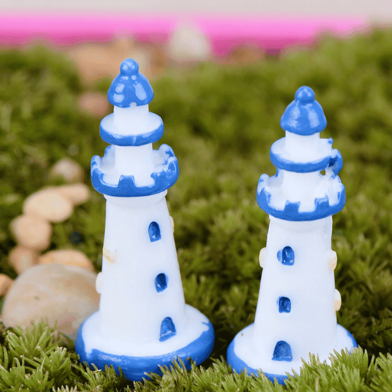 Scenery Decorate Fairy Garden Decoration Fairy Garden Accessories Mediterranean Sea Wind White Blue Lighting Pagoda Manual Aquarium Fairy Garden Decoration Fairy Garden Accessories Picture Of Fairy Garden Supplies