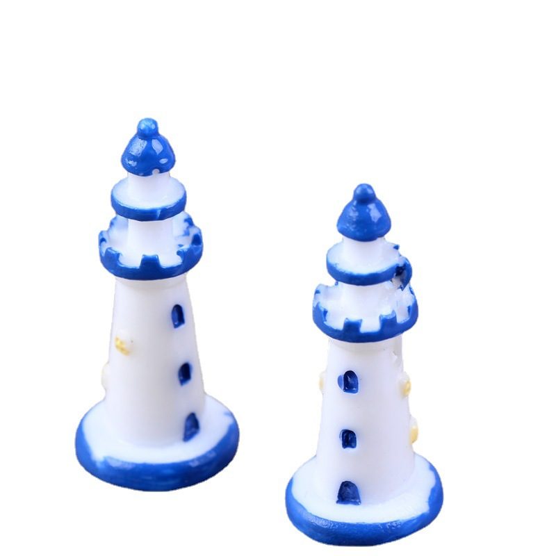 Scenery Decorate Fairy Garden Decoration Fairy Garden Accessories Mediterranean Sea Wind White Blue Lighting Pagoda Manual Aquarium Fairy Garden Decoration Fairy Garden Accessories Picture Of Fairy Garden Supplies