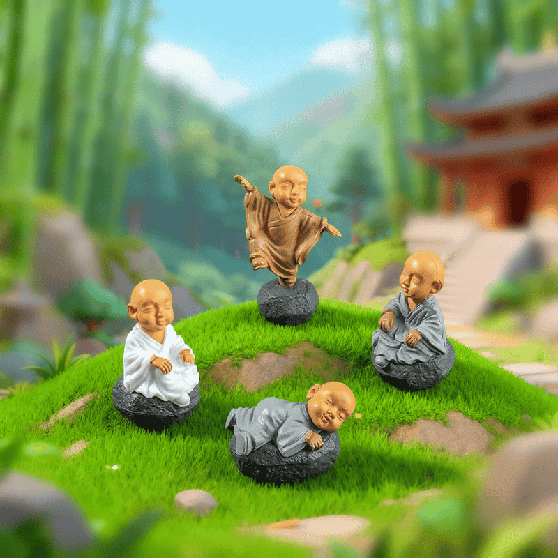 Fairy Garden Decoration Monk Figurine Fairy Home Decoration Children Gift Kawaii Chinese Buddhist Monks Miniature Bonsai Garden Furniture Car Interior Decoration Resin Craft Image Of Fairy Garden Supplies