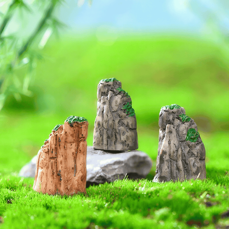 Pot Bonsai Moss Fairy Garden Rockery Micro Landscape Miniature Garden Fairy Garden Decoration Terrariums Fairy Garden Accessories Ecology Bottle Three-colour Landscaping Rockery Succulent Plants Pot Small Resin Mountain Image From Fairy Garden Supplies