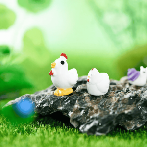 Mini Fairy Garden Animals Resin Cock And Hen Pot Bonsai Micro Landscape Miniature Garden Ecology Bottle Emulational White Small Chicken Resin Fairy Garden Decoration Terrariums Wholesale Fairy Garden Accessories Animals Picture Of Fairy Garden Supplies