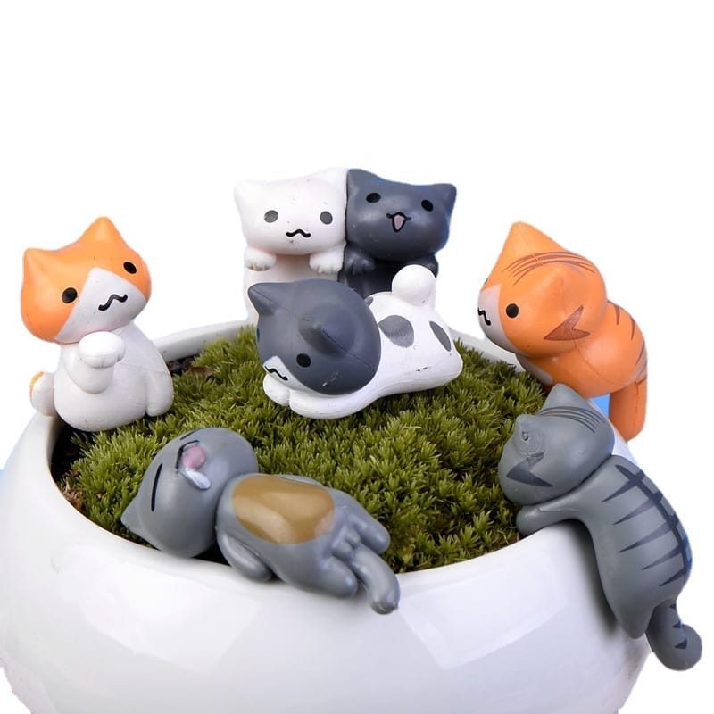 Mini Fairy Garden Cat Micro Landscape Miniature Garden Fairy Garden Ornament Lucky Cat Diy Assemble Small Pot Bonsai Fairy Garden Decoration Terrariums Fairy Garden Accessories Animal Toys Picture From Fairy Garden Supplies