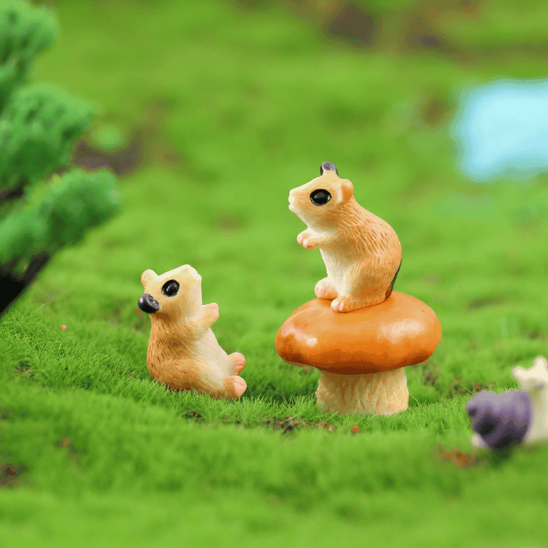 Groceries Mini Fairy Garden Animals Pot Bonsai Micro Landscape Miniature Garden Lovely Hamster Terrariums Fairy Garden Micro Landscape Miniature Garden Fairy Garden Accessories Resin Small Background Stage Property Mouse Doll