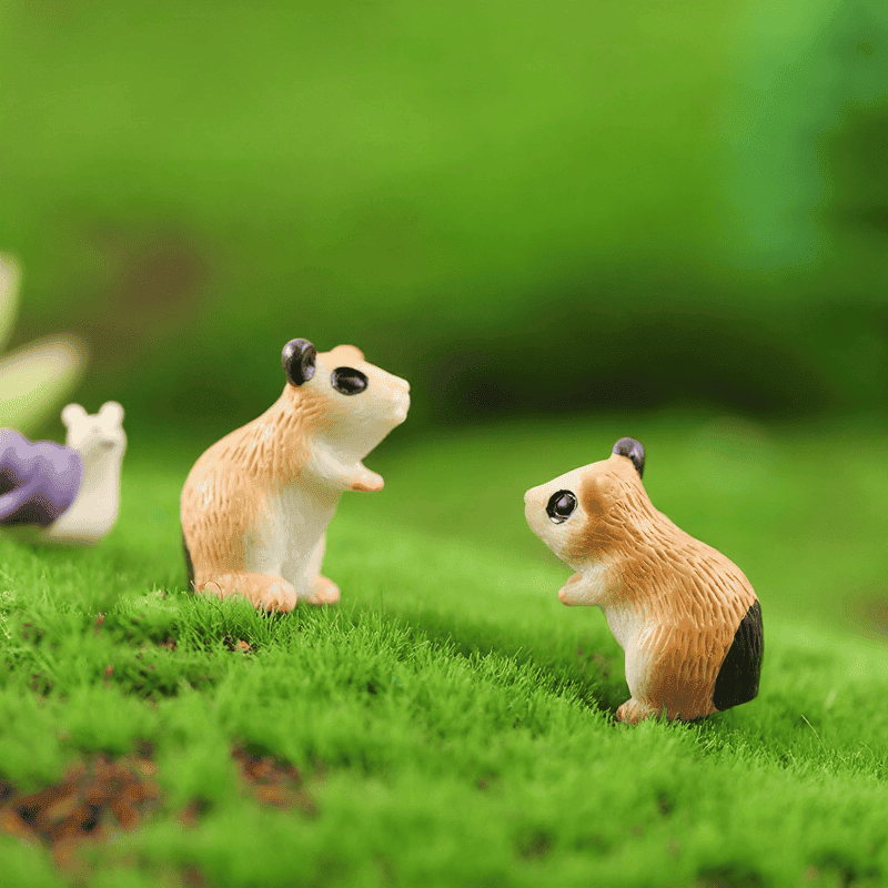 Groceries Mini Fairy Garden Animals Pot Bonsai Micro Landscape Miniature Garden Lovely Hamster Terrariums Fairy Garden Micro Landscape Miniature Garden Fairy Garden Accessories Resin Small Background Stage Property Mouse Doll