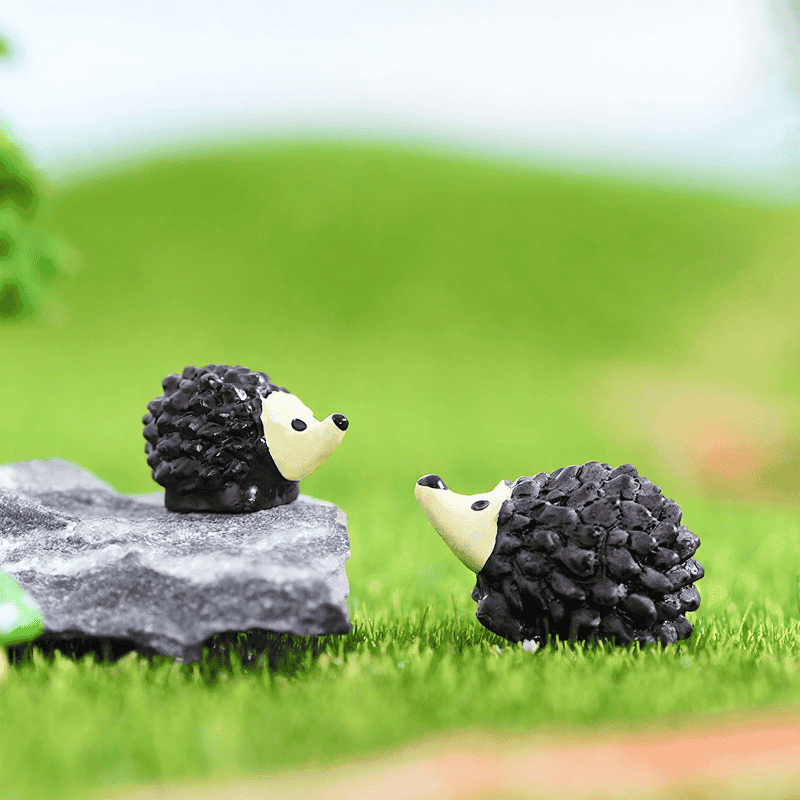 Cute Fairy Garden Hedgehogs Cartoon Animal Children Micro Landscape Resin Miniature Garden Decorate Fairy Garden Decoration Terrariums Fairy Garden Accessories Hedgehogs And Small Hedgehogs Doll Bonsai Diy Material Wholesale