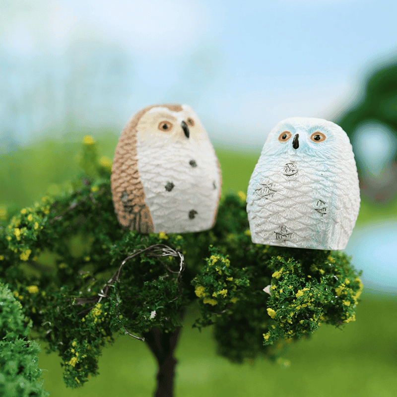 Terrariums Fairy Garden Owls Mini Fairy Garden Decoration Indoor Fairy Garden Accessories Feather Owls 4 Colour Desktop Toy Figurine Birds Succulent Plants Car Decoration Computer Ornament Photo From Fairy Garden Supplies