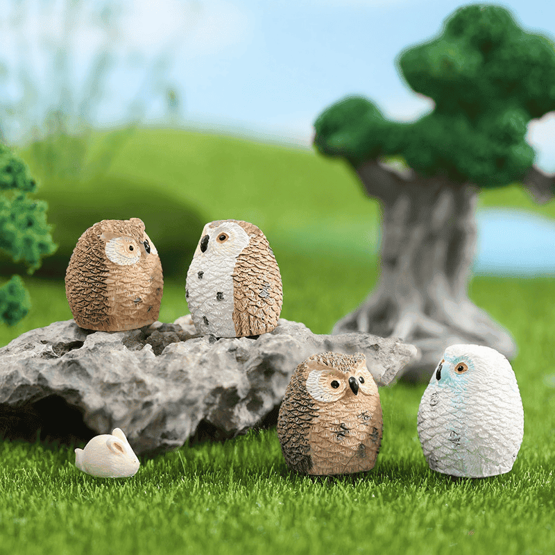 Terrariums Fairy Garden Owls Mini Fairy Garden Decoration Indoor Fairy Garden Accessories Feather Owls 4 Colour Desktop Toy Figurine Birds Succulent Plants Car Decoration Computer Ornament Photo From Fairy Garden Supplies