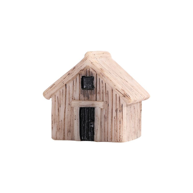 Mini Farm Hut Micro Landscape Miniature Garden Terrariums Fairy Garden Ornament Resin Frame House Diy Assemble Small Fairy Garden Decoration Bonsai Fairy Garden Accessories Toys