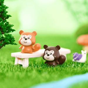 Moss Fairy Garden Animals Micro Landscape Pot Bonsai Miniature Garden Ornament Lovely Big Tail Squirrels Diy Assemble Toys Terrariums Fairy Garden Decoration Wholesale Fairy Garden Accessories