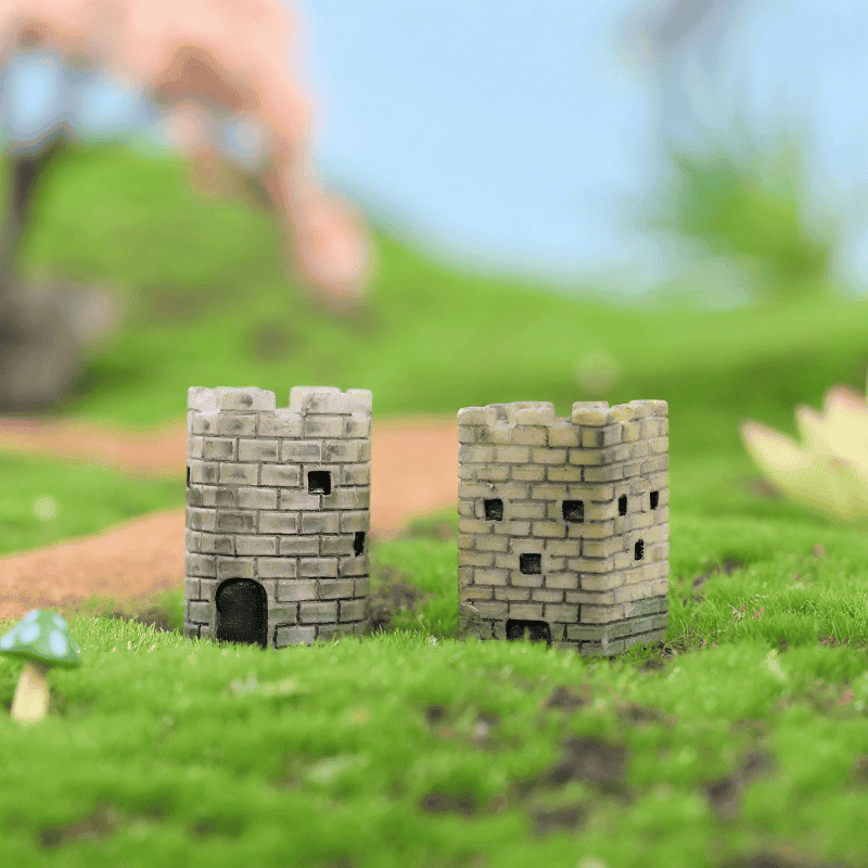 Mini Fairy Garden Build Pot Bonsai Micro Landscape Miniature Garden Terrariums Fairy Garden Decoration Wholesale Fairy Garden Accessories Supplies Aquarium Landscaping Emulational Castle Wall Pass Resin House