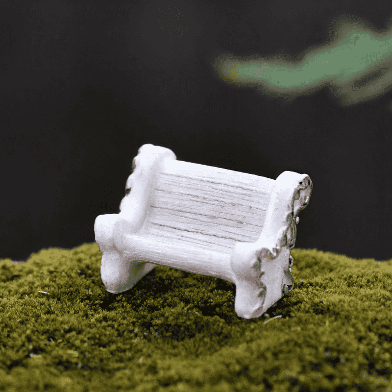 Resin White Flower Chair Shot Stage Property Fairy Garden Micro Landscape Miniature Garden Fairy Garden Decoration Fairy Garden Accessories Resin Arts And Crafts Fairy Garden Ornament