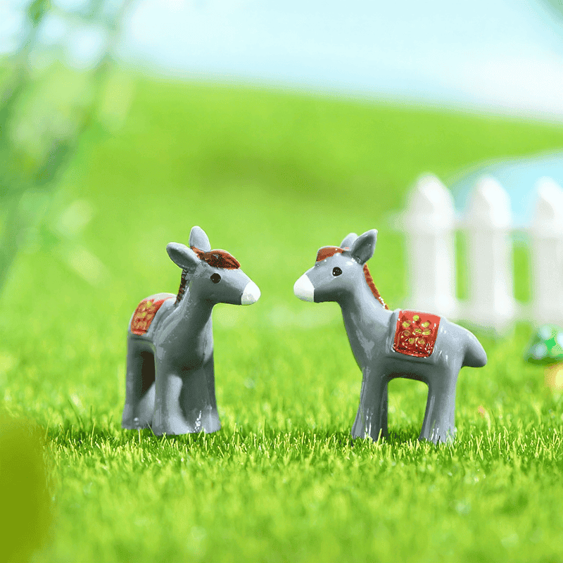 Moss Fairy Garden Animals Model Pot Bonsai Micro Landscape Miniature Garden Decorate Terrariums Fairy Garden Decoration Wholesale Fairy Garden Accessories Supplies Aquarium Landscaping Cartoon Small Donkey Toys