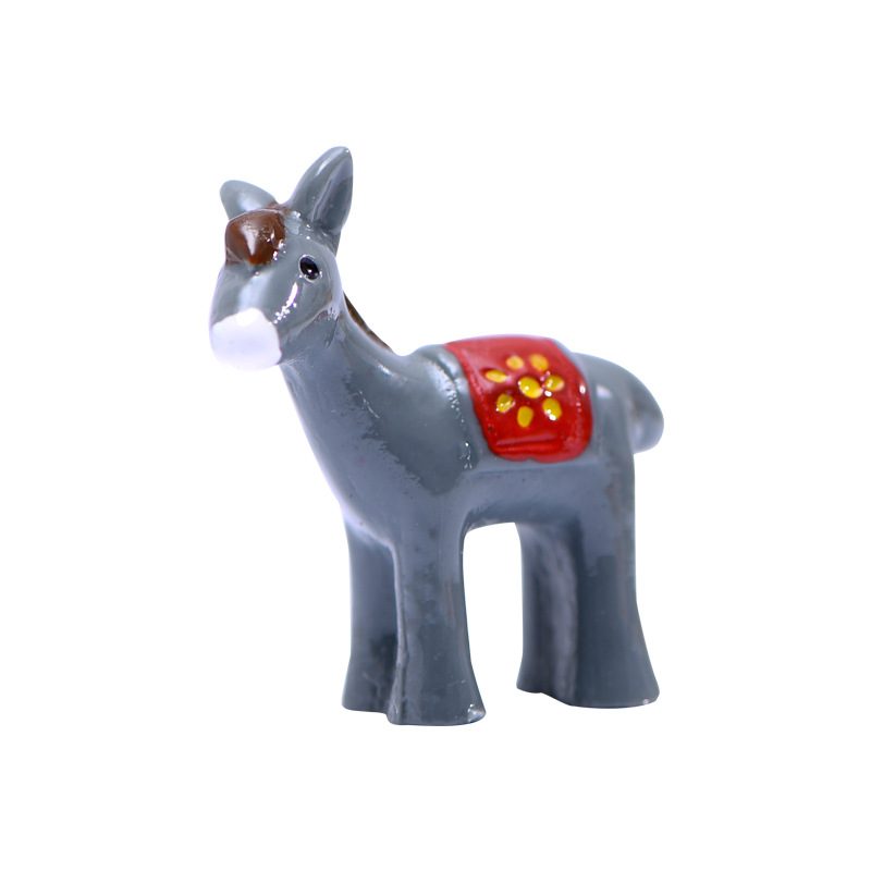 Moss Fairy Garden Animals Model Pot Bonsai Micro Landscape Miniature Garden Decorate Terrariums Fairy Garden Decoration Wholesale Fairy Garden Accessories Supplies Aquarium Landscaping Cartoon Small Donkey Toys