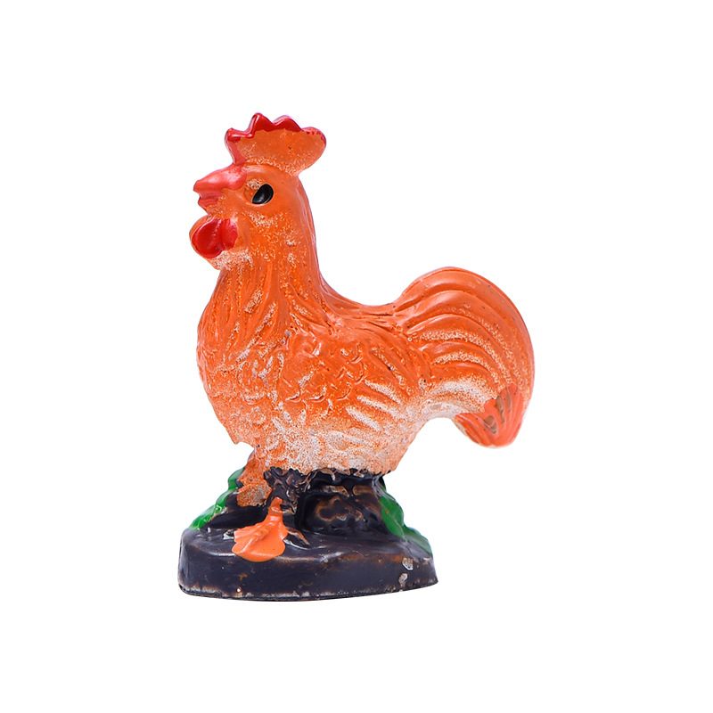 Mini Fairy Garden Animals Resin Cock Micro Landscape Miniature Garden Decorate Pot Bonsai Fairy Garden Decoration Terrarium Fairy Garden Accessories Aquarium Landscaping Cartoon Mini Color Chicken Home Decoration Figurines