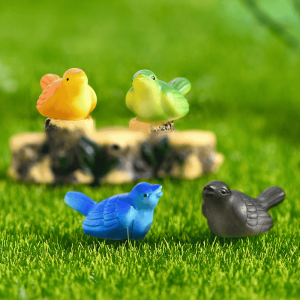 Cute 4Color Small Birds Diy Assemble Pot Bonsai Resin Craftwork Moss Fairy Garden Micro Landscape Miniature Garden Ecology Bottle Fairy Garden Decoration Emulational Animals