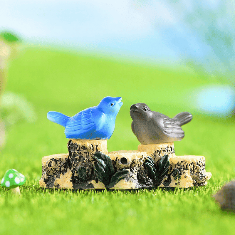 Cute 4Color Small Birds Diy Assemble Pot Bonsai Resin Craftwork Moss Fairy Garden Micro Landscape Miniature Garden Ecology Bottle Fairy Garden Decoration Emulational Animals