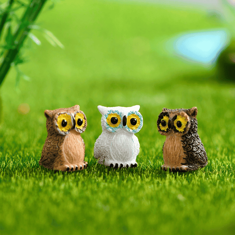 Moss Fairy Garden Micro Landscape Miniature Garden Fairy Garden Decoration Fairy Garden Accessories Cartoon Owls Doll Diyassemble Resin Fairy Garden Ornament Toys