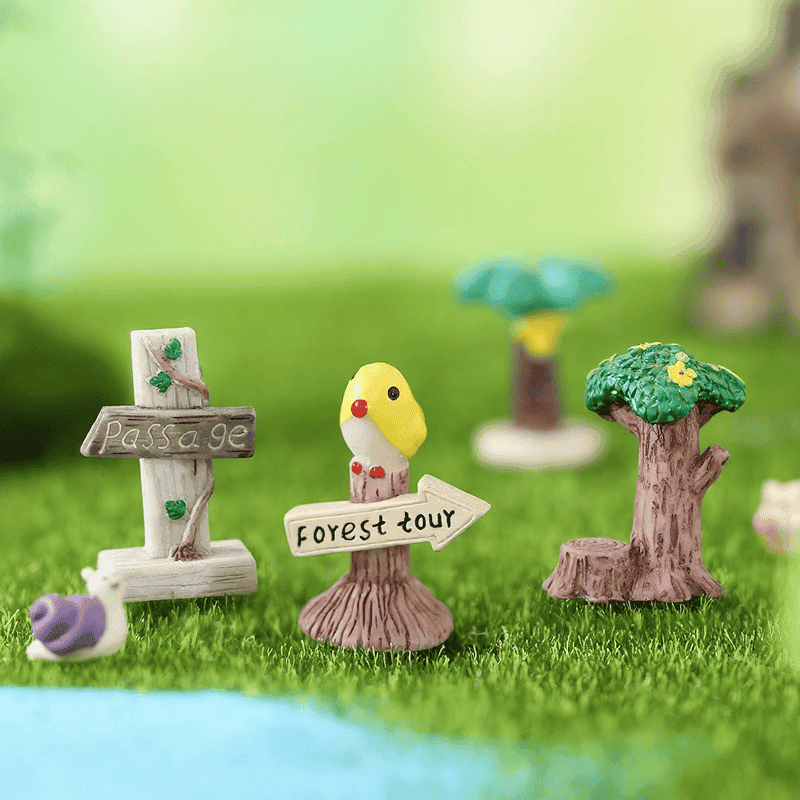 Moss Fairy Garden Micro Landscape Miniature Garden Decorate Fairy Garden Decoration Fairy Garden Accessories Zakkagroceries Emulational Signpost Four Style Stub Signpost