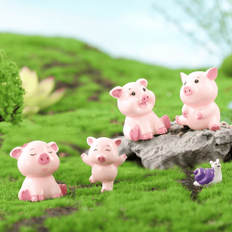Pigs Mini Miniature Figurine Fairy Garden Dollhouse Decor Micro Landscape Photo Of Fairy Garden Supplies