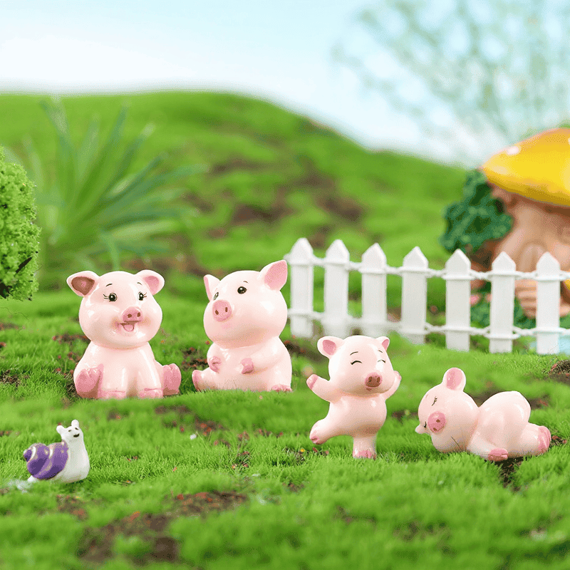 Pigs Mini Miniature Figurine Fairy Garden Dollhouse Decor Micro Landscape Photo Of Fairy Garden Supplies