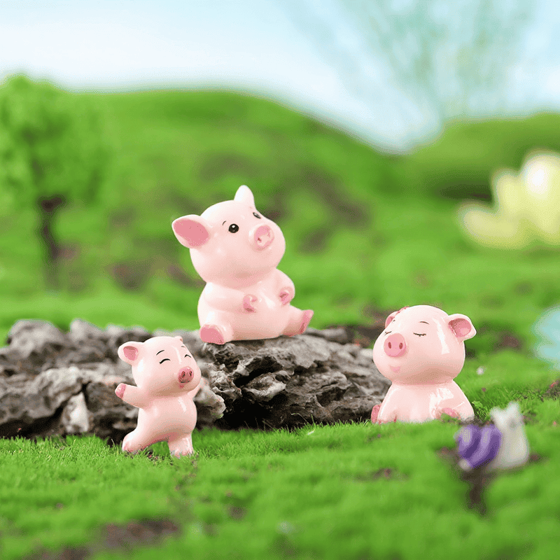 Pigs Mini Miniature Figurine Fairy Garden Dollhouse Decor Micro Landscape Photo Of Fairy Garden Supplies