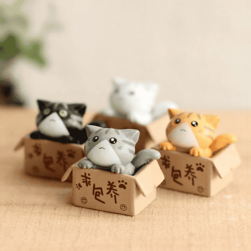 Wholesale Private Building Cats Small Cat Doll Toy Figurine Fairy Garden Micro Landscape Miniature Garden Fairy Garden Decoration Fairy Garden Accessories