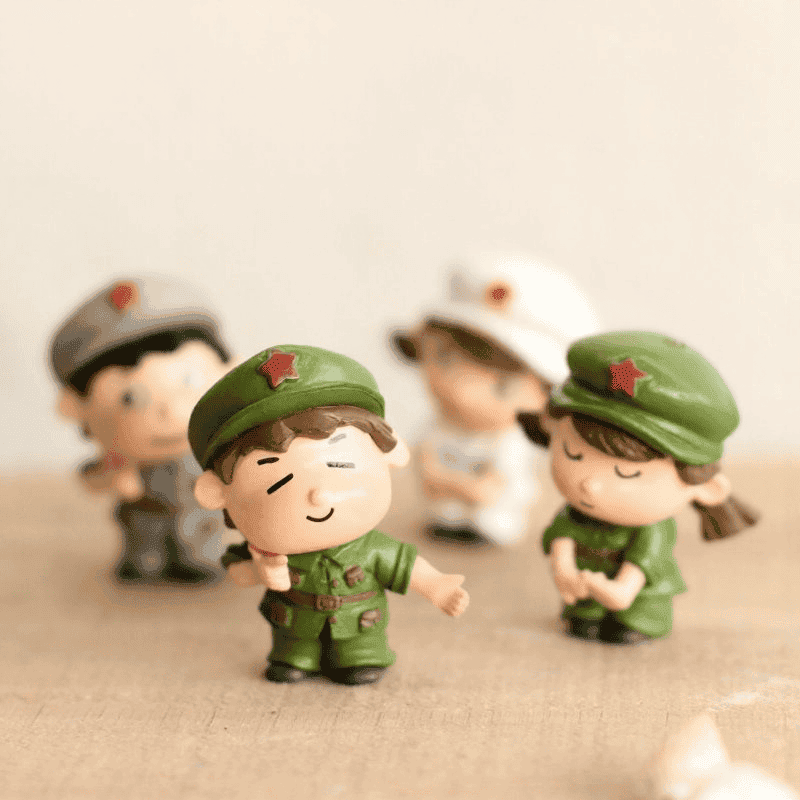Pot Mini Fairy Garden Soldier Cute Lover Figurine Sweety Couple Miniature Bonsai Ornament Decoration Indoor Fairy Garden Cartoon Character Room Table Decor