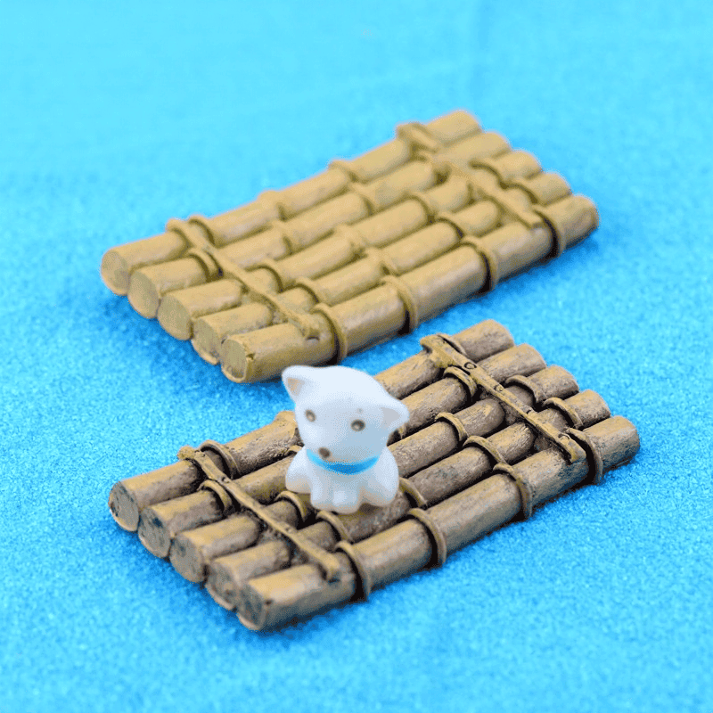 Mini Fairy Garden Ship Pot Bonsai Micro Landscape Miniature Garden Decorate Emulational Mini Resin Terrariums Fairy Garden Decoration Aquarium Fairy Garden Accessories Log Raft Bamboo Raft Small Boat Aquarium Fleshy Fairy Garden Ornament