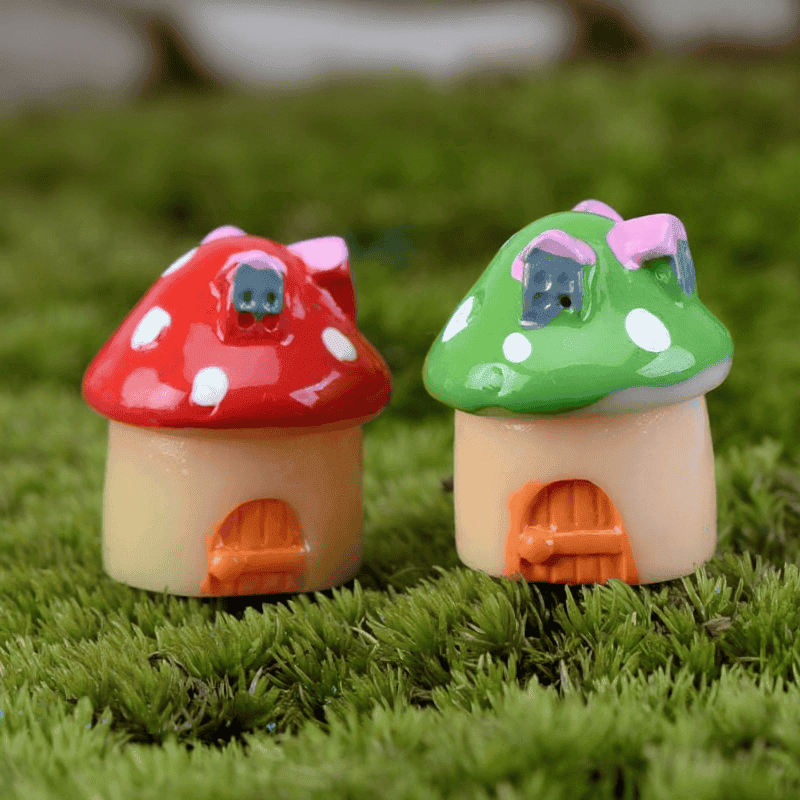 Bonsai Flower Gardening Mushroom House Mini Fairy Garden Decoration Fairy Garden Accessories Mini Mushroom Small House Castle Landscaping Fairy Garden Decoration Terrariums Fairy Garden Ornament
