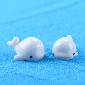 White Small Dolphin Blue Dolphin Doll Mini Fairy Garden Animal Micro Landscape Miniature Garden Pot Bonsai Fairy Garden Decoration Aquarium Fairy Garden Accessories