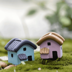 Mini Fairy Garden Hut Pot Bonsai Micro Landscape Miniature Garden Material Terrariums Fairy Garden Accessories Pot Decorate Two Color Small House