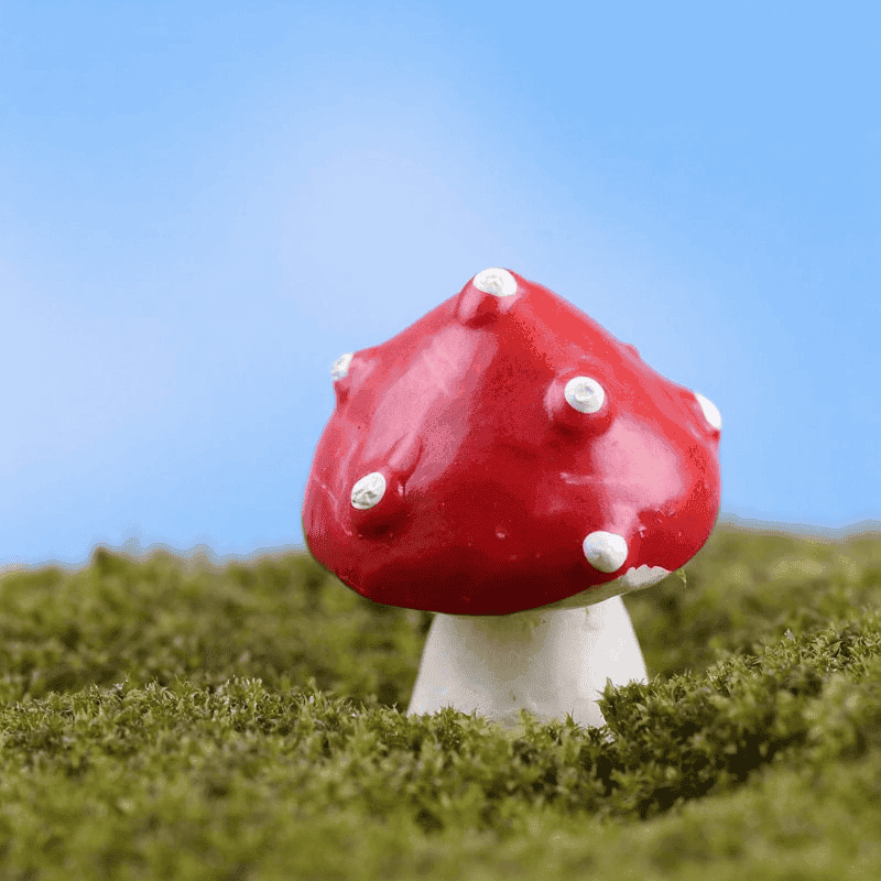 Moss Fairy Garden Micro Landscape Miniature Garden Fairy Garden Ornament Red White Mushroom Doll Diyassemble Toys Fairy Garden Decoration Fairy Garden Accessories