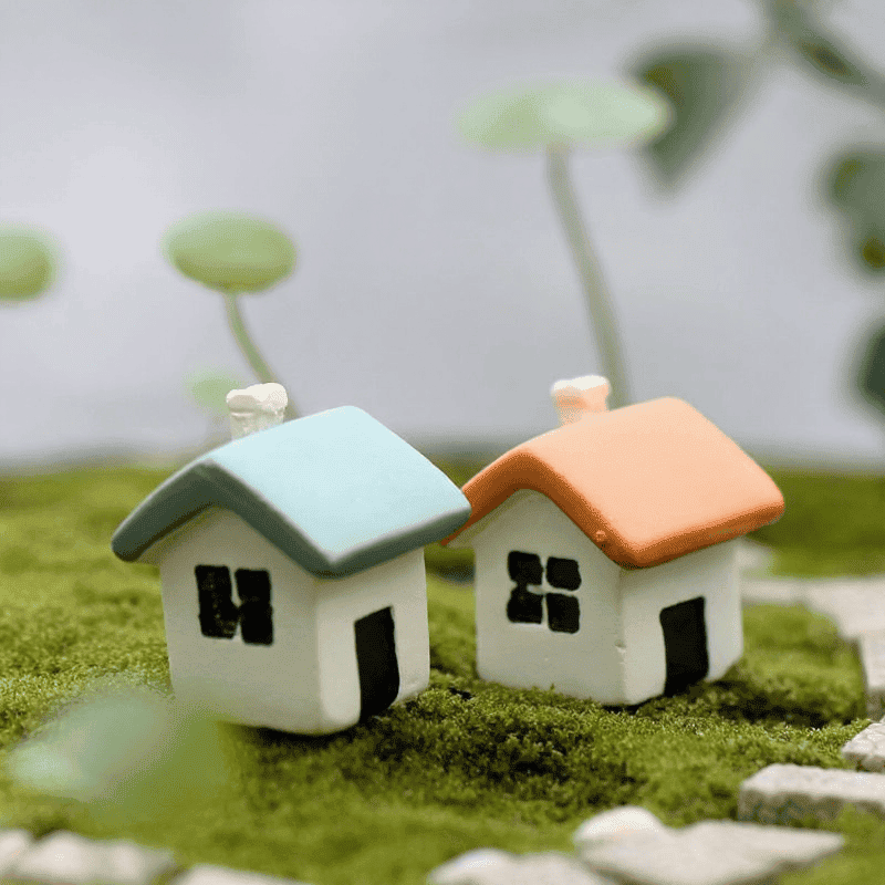 Mini Fairy Garden Kits Hut Micro Landscape Miniature Garden Pot Bonsai Fairy Garden Ornament Terrariums Wholesale Fairy Garden Accessories Supplies Kids Toy Figurine Two Color Small House Diy Materia