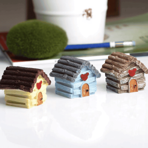 Mini Fairy Garden Kits Hut Micro Landscape Miniature Garden Pot Bonsai Fairy Garden Ornament Villa Thatched Cottage Model Diy Assemble Small Terrariums Fairy Garden Decoration Wholesale Fairy Garden Accessories Supplies