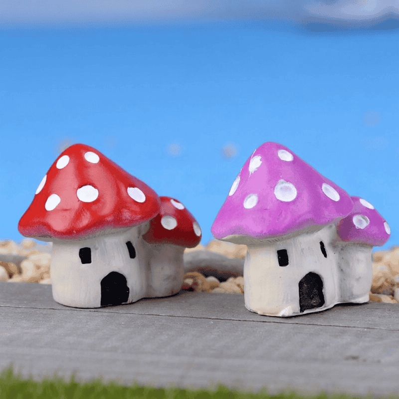 Fairy Garden Mushroom House Micro Landscape Miniature Fairy Garden Decoration Fairy Garden Accessories Mediterranean Sea Style Mushroom Castle Terrarium Bonsai Fairy House