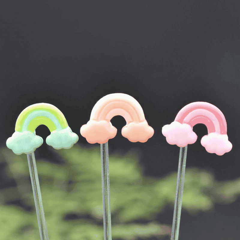 Lovely Three-colour Rainbow Pink Color Rainbow Miniature Fairy Garden Decoration Terrariums Fairy Garden Accessories Material Resin Bonsai Fairy Garden Ornament