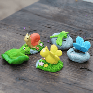 Mini Fairy Garden Decoration Terrariums Fairy Garden Accessories Bonsai Resin Stone Animal Snail Bee Frog Dragonfly Ladybug Artificial Diy Material Wholesale