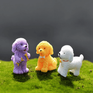 Fairy Garden Animals Pet Teddy Dog Figurines Micro Landscape Miniature Garden Fairy Garden Decoration Wholesale Fairy Garden Accessories Supplies Resin Arts And Crafts Diy Landscaping Fairy Garden Ornament 3Style Small Poodle Small Dog