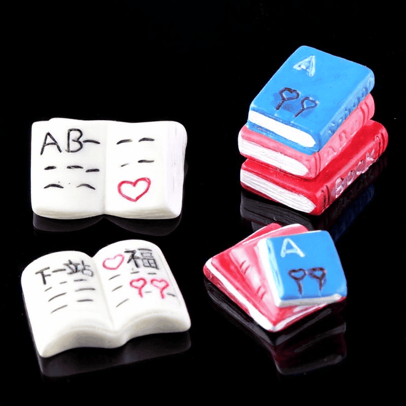 Resin Arts And Crafts Fairy Garden Decoration Fairy Garden Accessories Original Multicolour Book Moss Fairy Garden Micro Landscape Miniature Garden Succulent Plants