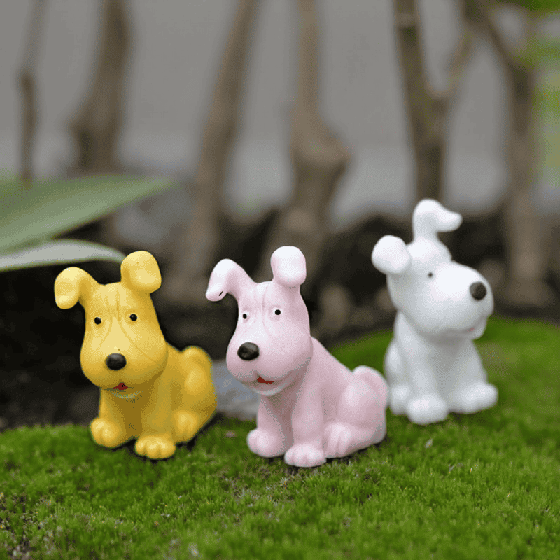 Aquarium Mini Fairy Garden Animal Micro Landscape Miniature Garden Fairy Garden Decoration Resin Small Dog Arts And Crafts Diy Landscaping Fairy Garden Ornament Terrariums Fairy Garden Accessories Material Big Ears Dog