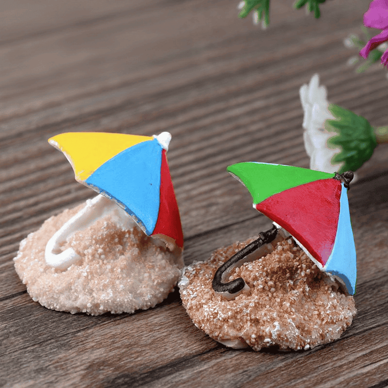 Mini Fairy Garden Accessories Pot Bonsai Micro Landscape Terrariums Miniature Garden Fairy Garden Ornament Resin Beach Umbrella Diy Assemble Fairy Garden Decoration Fairy Garden Toys Wholesale Supply