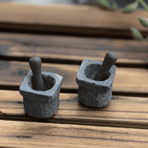 Mini Fairy Garden Accessories Resib Mashing Bowl Micro Landscape Miniature Garden Stone Mortar Succulent Plants Pot Bonsai Fairy Garden Decoration Terrariums Fairy Garden Accessories Stone Succulent Plants Diy Material