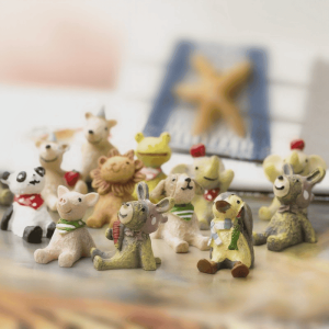 Small Animal Resin Pot Bonsai Fairy Garden Decoration Aquarium Fairy Garden Accessories 20Style Terrariums Small Animal Arts And Crafts Artificial Lion Elephant Donkey Bear Hedgehog Penguin Lovely Gift