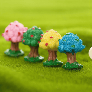 Fairy Garden Plants Miniature Garden Tree Fairy Garden Ornament Resin Small Landscaping Apple Tree Diy Assemble Small Fairy Garden Accessories Toys