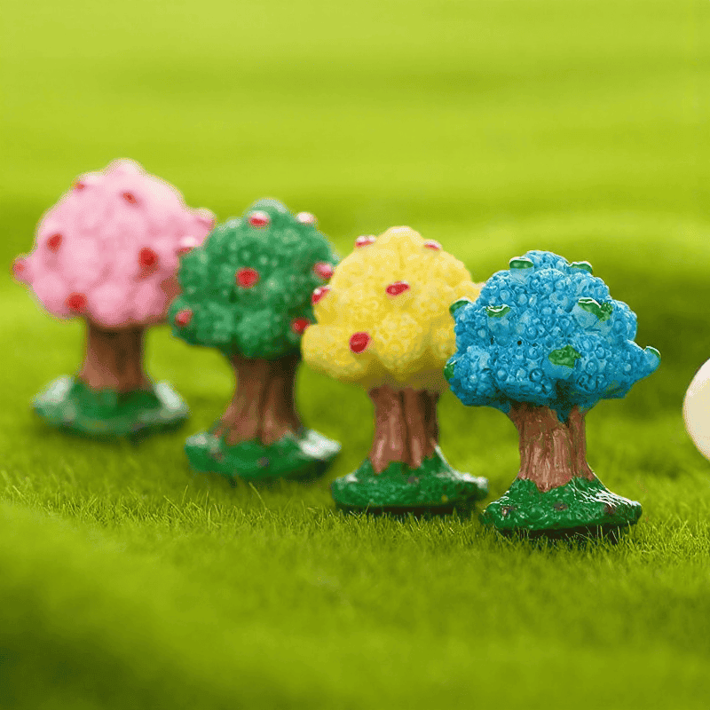 Fairy Garden Plants Miniature Garden Tree Fairy Garden Ornament Resin Small Landscaping Apple Tree Diy Assemble Small Fairy Garden Accessories Toys